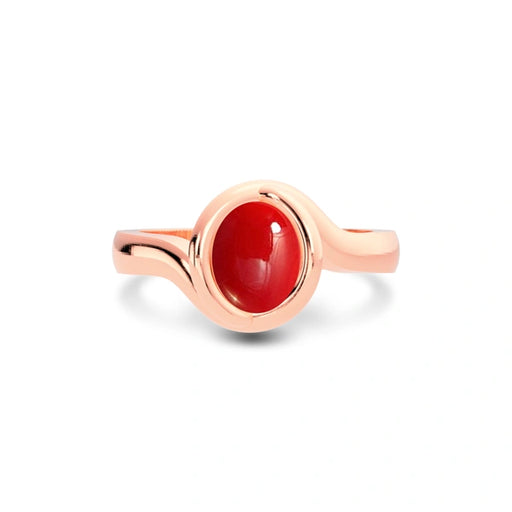 Red Coral Rose Gold Ring R22
