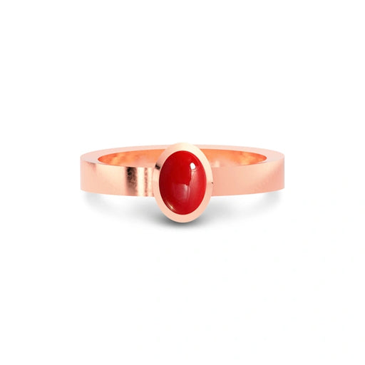 Red Coral Rose Gold Ring R23