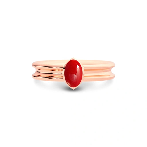 Red Coral Rose Gold Ring R24