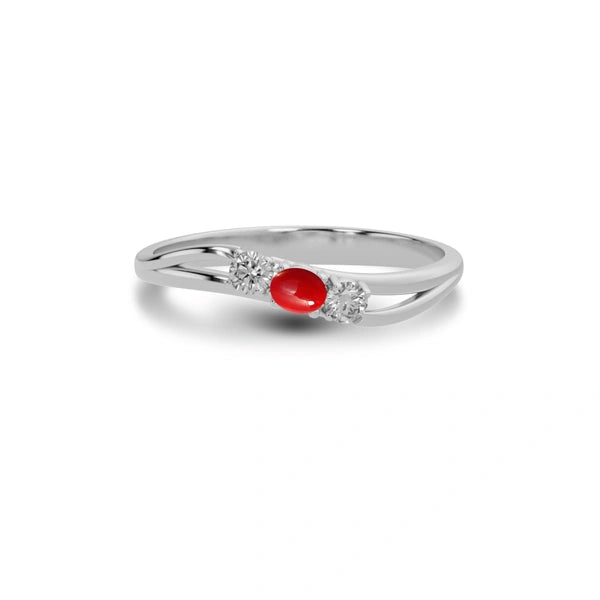 Red Coral Sterling Silver Ring R1