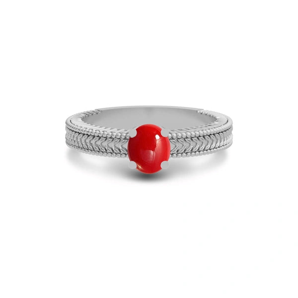 Red Coral Sterling Silver Ring R3