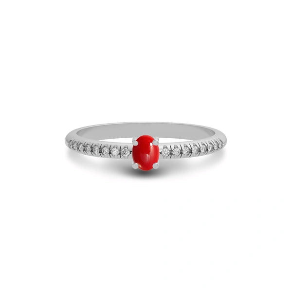 Red Coral Sterling Silver Ring R4