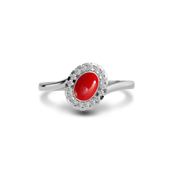 Red Coral Sterling Silver Ring R5