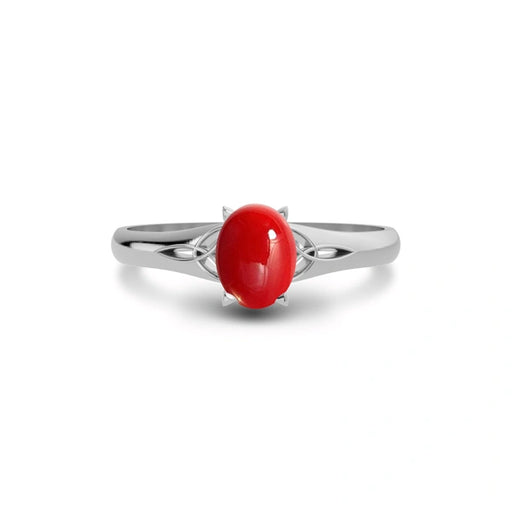 Red Coral Sterling Silver Ring R6