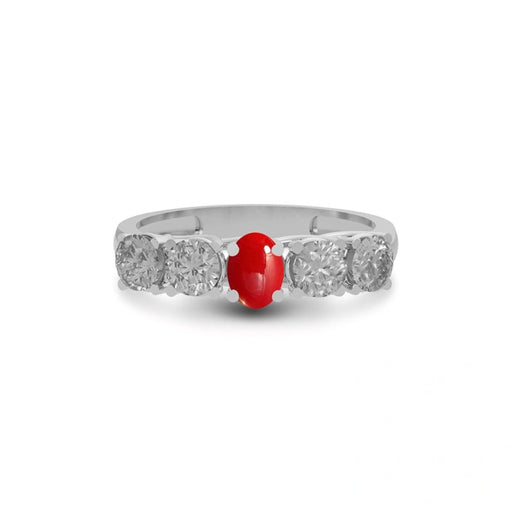 Red Coral Sterling Silver Ring R10