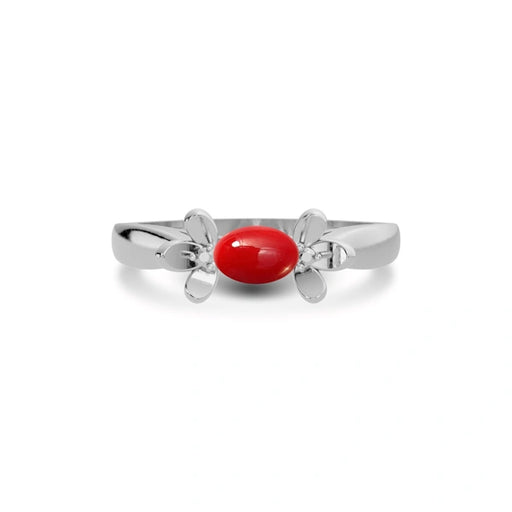 Red Coral Sterling Silver Ring R12