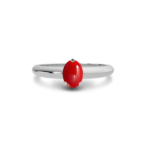 Red Coral Sterling Silver Ring R13