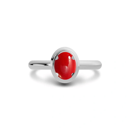 Red Coral Sterling Silver Ring R14