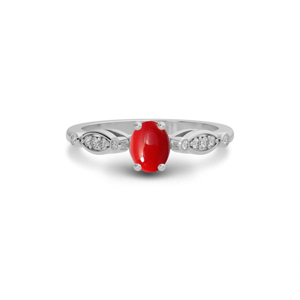 Red Coral Sterling Silver Ring R15