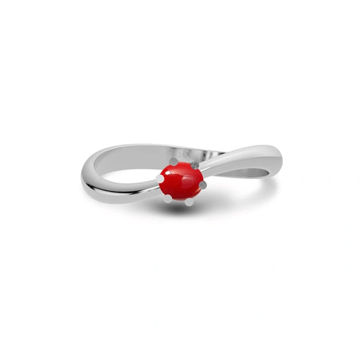 Red Coral Sterling Silver Ring R17