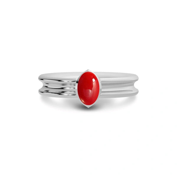 Red Coral Sterling Silver Ring R24