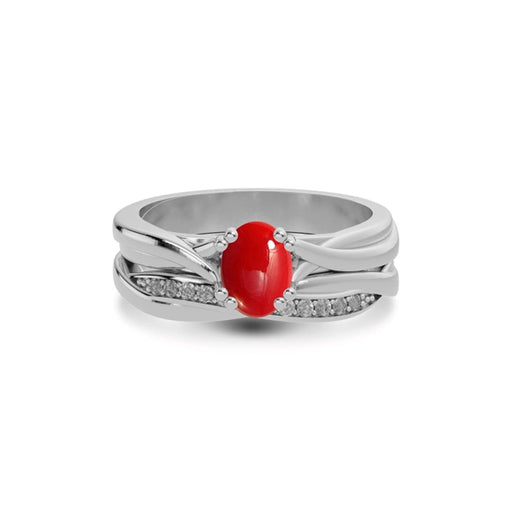 Red Coral Sterling Silver Ring R27