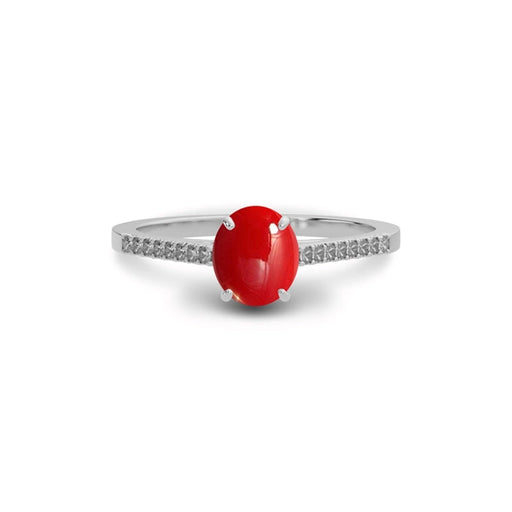 Red Coral Sterling Silver Ring R28