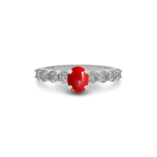 Red Coral Sterling Silver Ring R29
