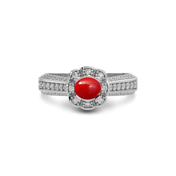 Red Coral Sterling Silver Ring R30