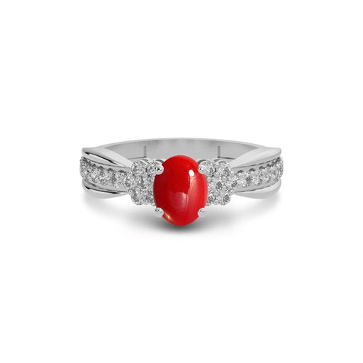 Red Coral Sterling Silver Ring R31