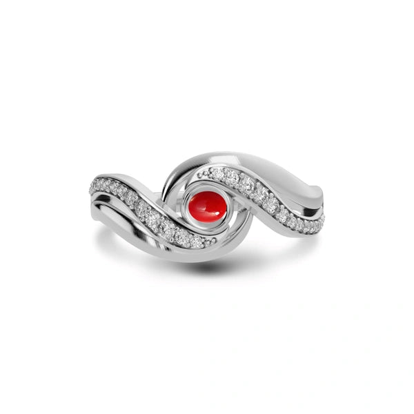 Red Coral Sterling Silver Ring R32