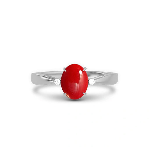 Red Coral Sterling Silver Ring R42