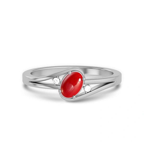Red Coral Sterling Silver Ring R44