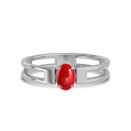 Red Coral Sterling Silver Ring R45