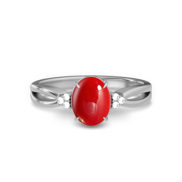 Red Coral Sterling Silver Ring R46