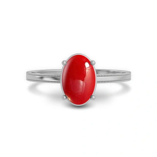 Red Coral Sterling Silver Ring R48