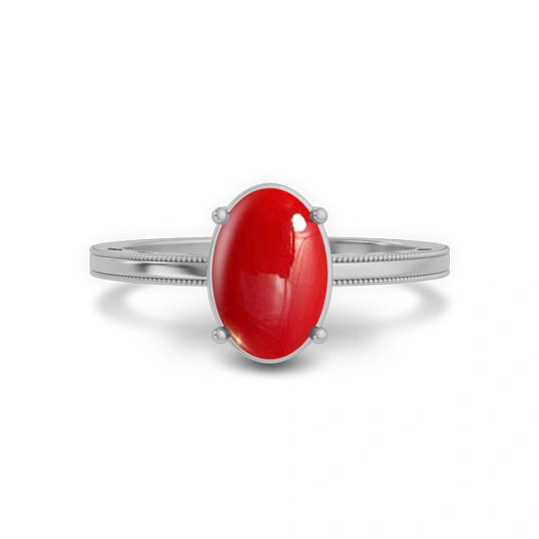 Red Coral Sterling Silver Ring R48