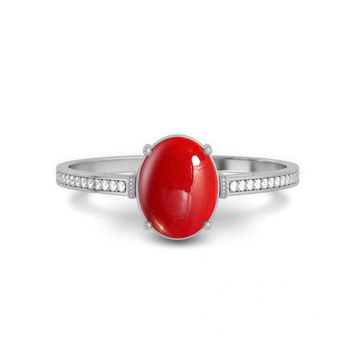 Red Coral Sterling Silver Ring R50