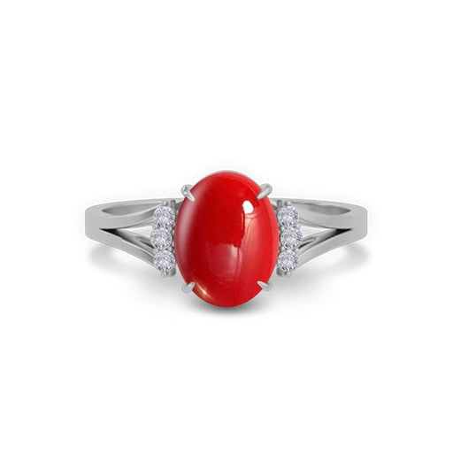 Red Coral Sterling Silver Ring R52