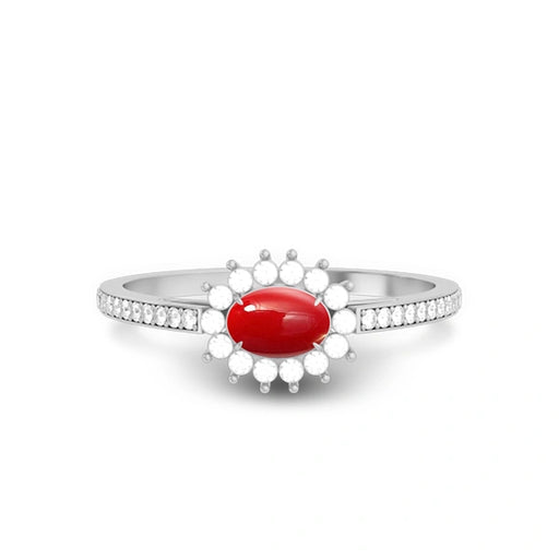 Red Coral Sterling Silver Ring R55