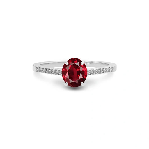 Ruby Platinum Ring R28