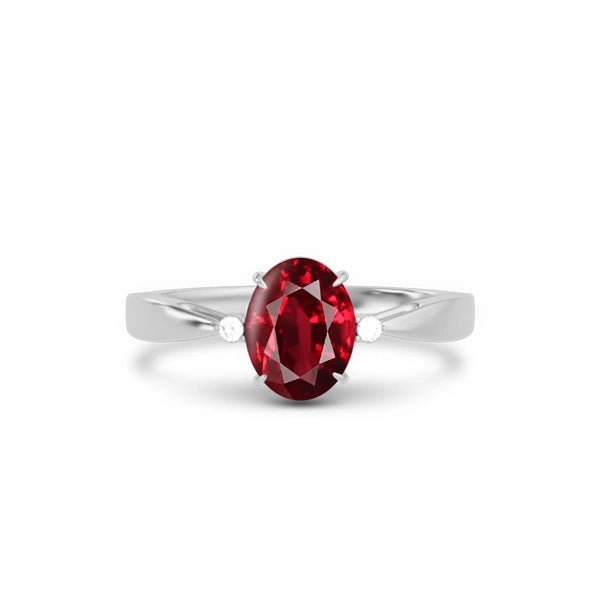 Ruby Platinum Ring R42