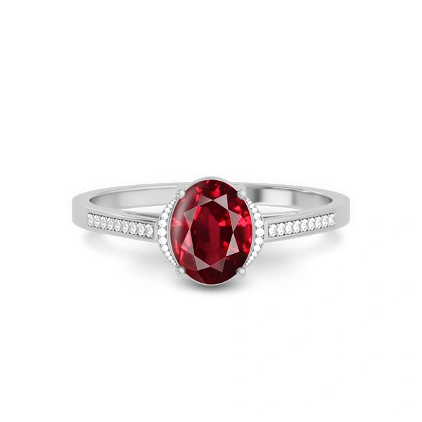 Ruby Platinum Ring R53