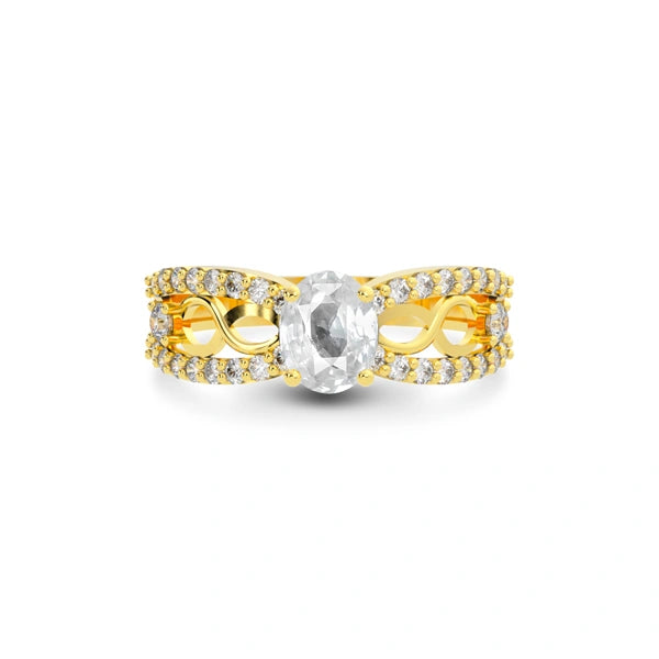 White Sapphire Gold Ring R34