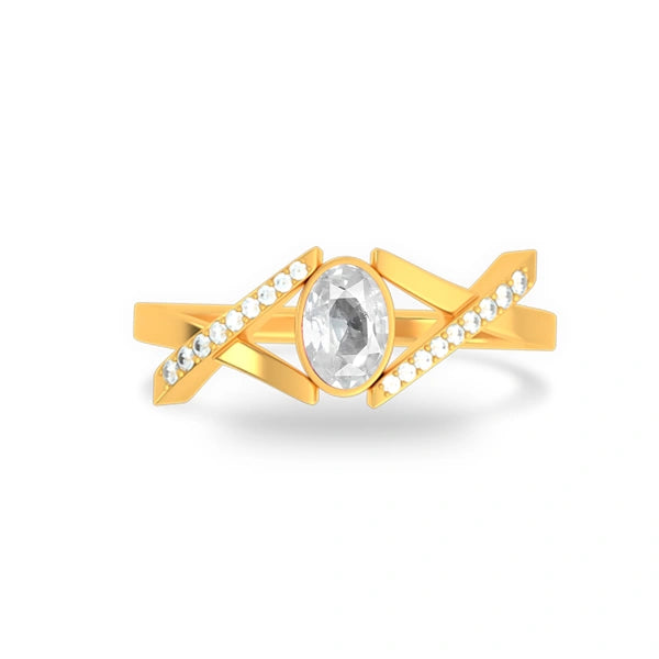 White Sapphire Gold Ring R36