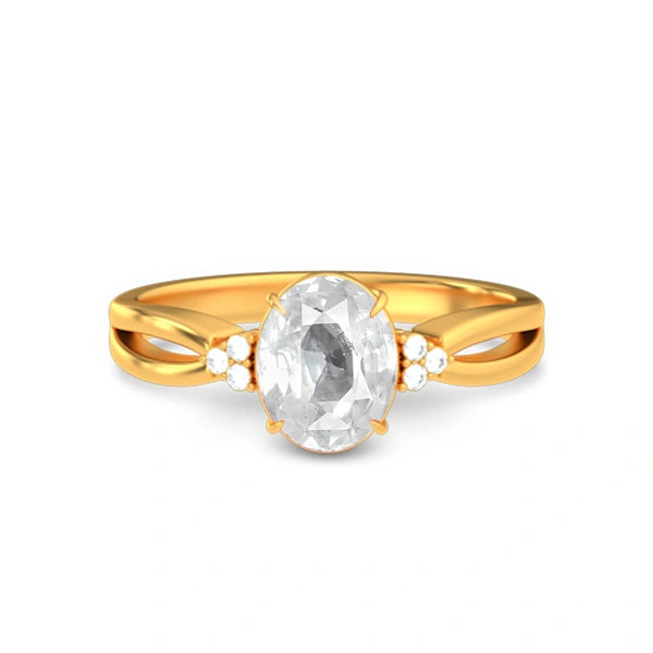 White Sapphire Gold Ring R46
