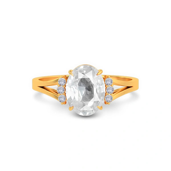 White Sapphire Gold Ring R52