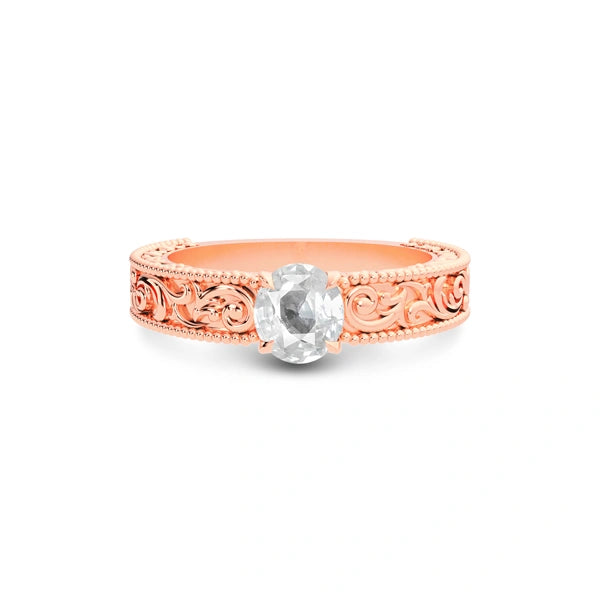 White Sapphire Rose Gold Ring R33