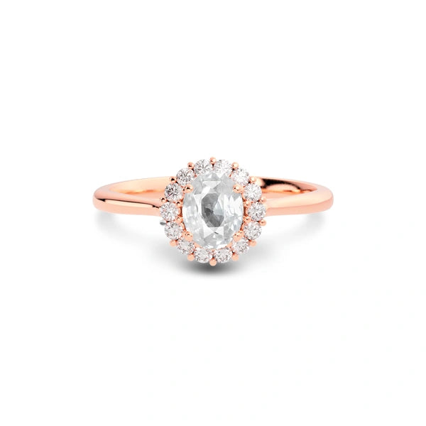 White Sapphire Rose Gold Ring R35