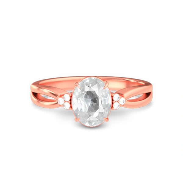 White Sapphire Rose Gold Ring R46
