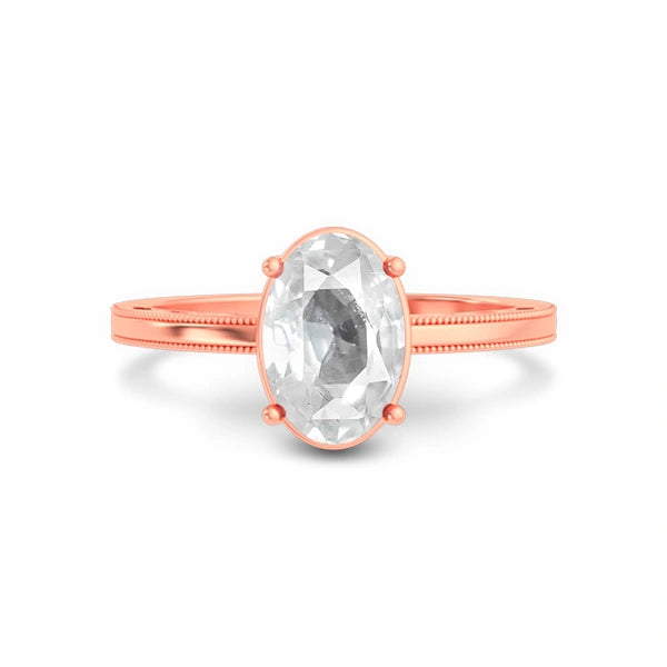 White Sapphire Rose Gold Ring R48