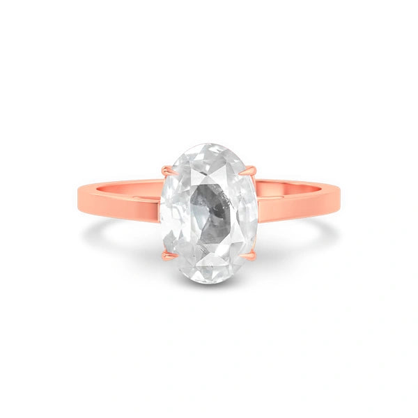 White Sapphire Rose Gold Ring R49