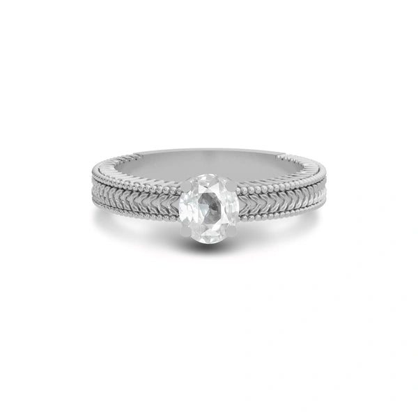 White Sapphire Sterling Silver Ring R3