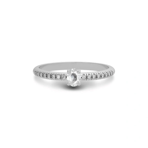 White Sapphire Sterling Silver Ring R4