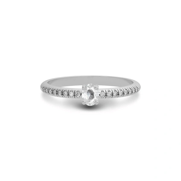 White Sapphire Sterling Silver Ring R4