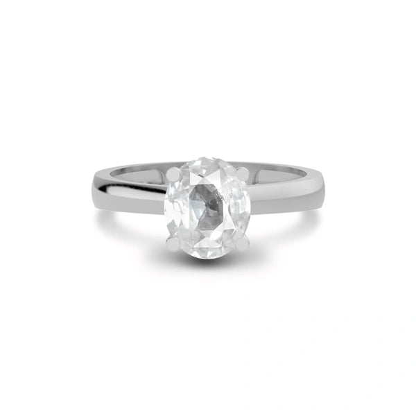 White Sapphire Sterling Silver Ring R7