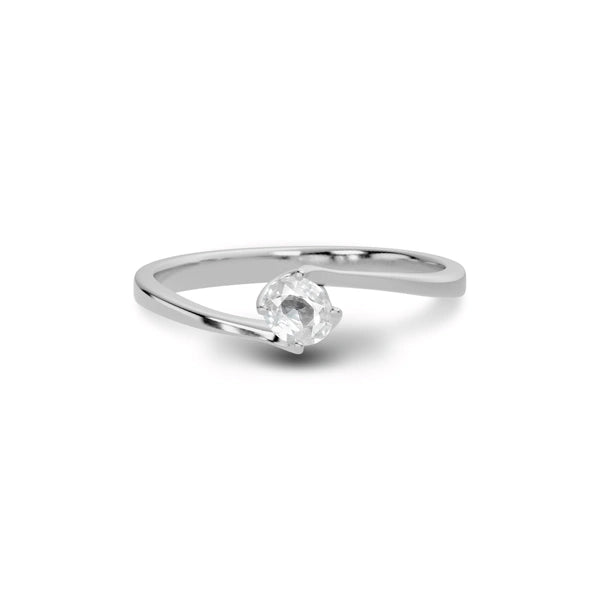 White Sapphire Sterling Silver Ring R8