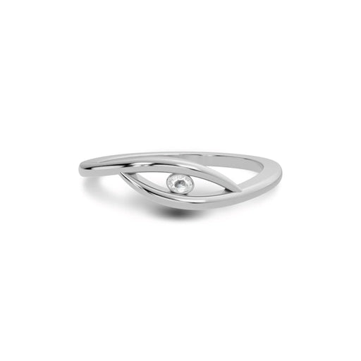 White Sapphire Sterling Silver Ring R9