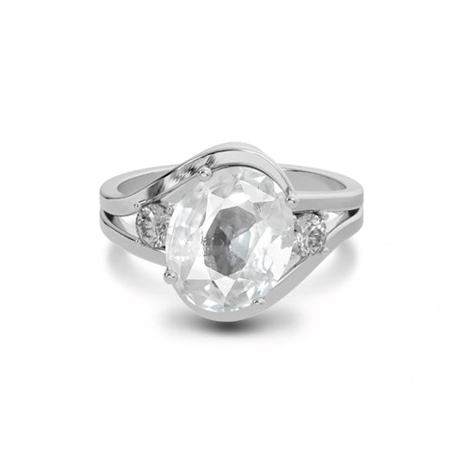 White Sapphire Sterling Silver Ring R26