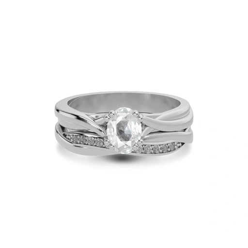 White Sapphire Sterling Silver Ring R27